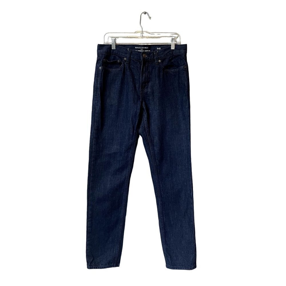 Banana Republic Mens Jeans Organic Cotton 31X32 Dark Wash Blue Denim‎